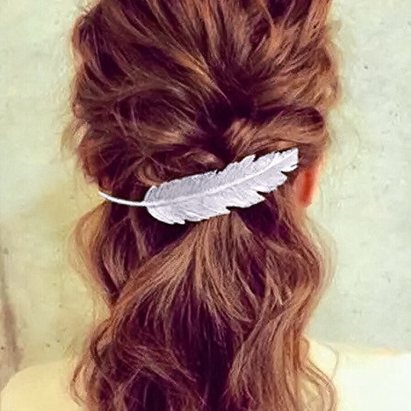 🔵𝟲𝟱%𝗢𝗙𝗙 𝗯𝘂𝗻𝗱𝗹𝗲𝘀 𝟯+🔵NEW Large Textured Feather Bohemian Barrette - Picture 4 of 14